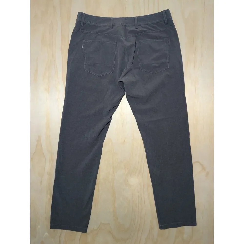 Linksoul Men’s Size 33R Golf Pants Gray Performance Wicking Stretch Chino